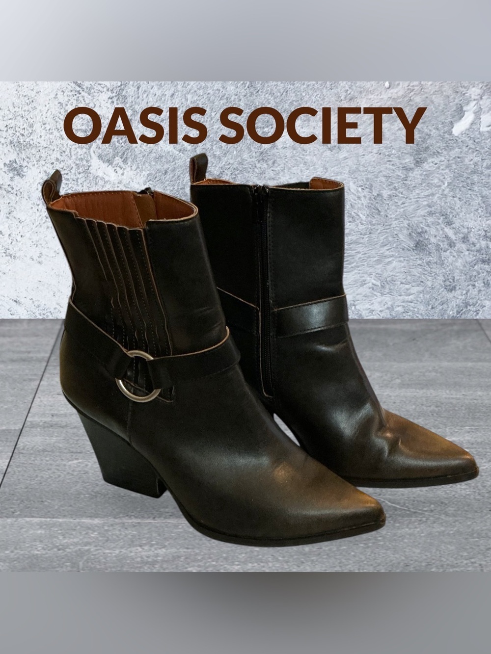 🌸OASIS SOCIETY THE CARSON | BROWN DISTRESSED LEATHER MOTO BOOTIE